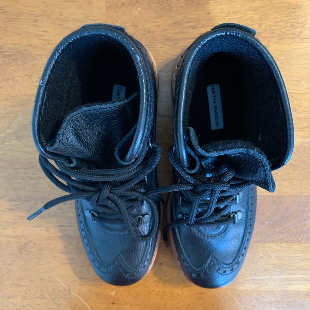 NEW Tabitha Simmons | BEXLEY Black Leather HIKING Ankle Boots - Picture 4 of 8